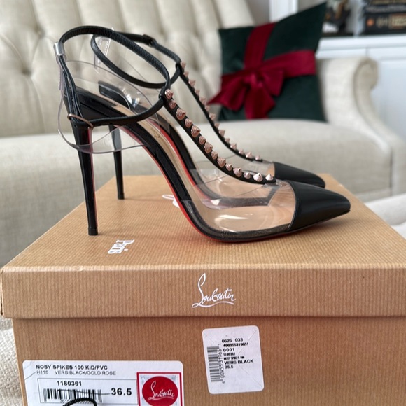 Christian Louboutin Black and Red Heels - Picture 1 of 11